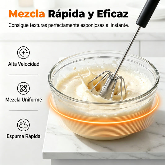 🥇24 € [2-dielna sada] Poloautomatický šľahač vajec z nehrdzavejúcej ocele