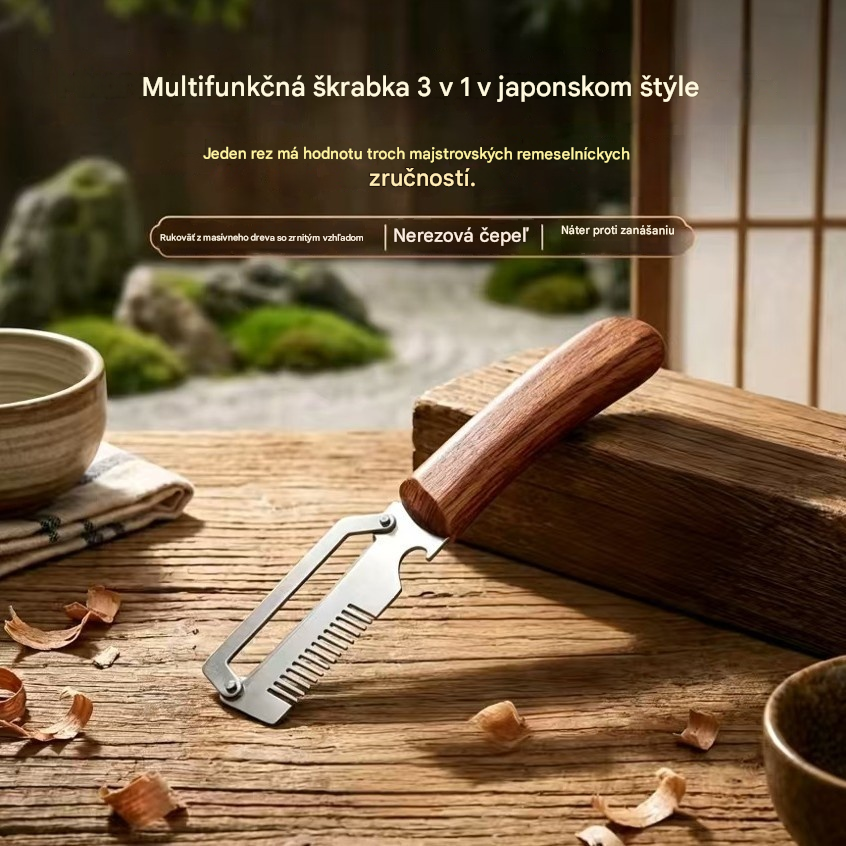 ✅Kúpte 1 a získajte 1 zadarmo🧅🔪 Multifunkčná kuchynská škrabka 3 v 1: Šúpe, seká a otvára fľaše! 🔥【2 položky】