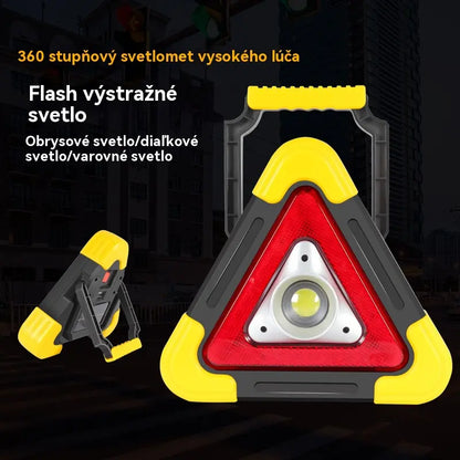 Luz de advertencia triangular solar de emergencia tres en uno