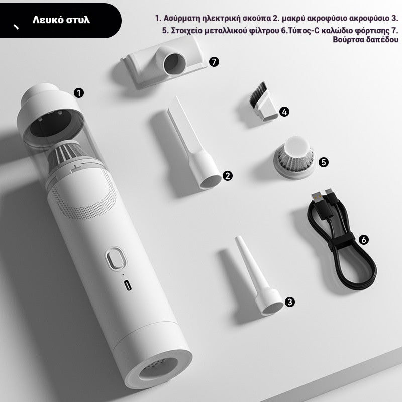 🔥Compra 1 y llévate 1 gratis🔥【Set de 7 piezas】👍Aspiradora manual súper potente y soplador portátil de polvo – ¡Compacto, ligero, ideal para limpiar el hogar, el coche y el lugar de trabajo!✅