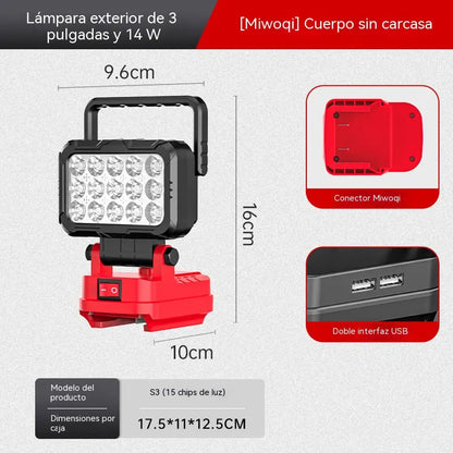 🔥💡Baterka napájaná lítiovým akumulátorom s USB rozhraním, vhodná na opravy áut a pod.