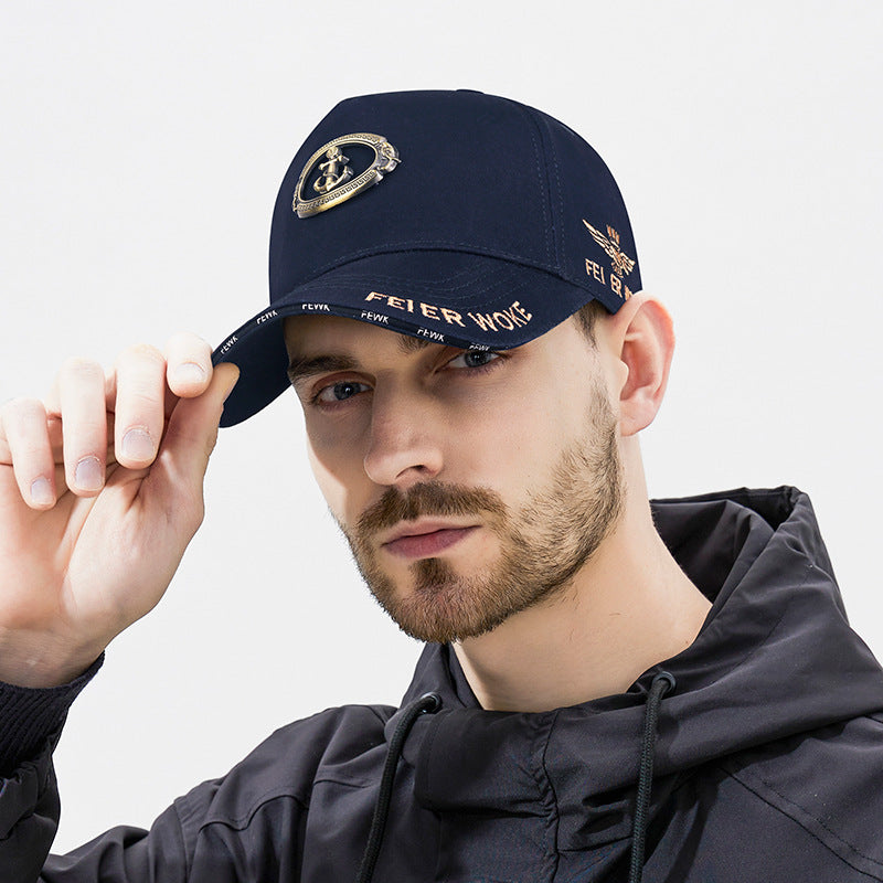 30% OFF🧢☀️🔥Compra 1 y recibe 2 gratis🔥Gorra de béisbol original con logo metálico Anchor, gorra de protección solar con cinco paneles y visera alta