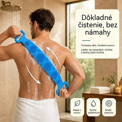 🔥Kúpte 1, 1 dostanete zadarmo🔥🛁 Obojstranná silikónová rukavica do kúpeľa – extra dlhá telová drhnúca hubka pre jednoduché čistenie chrbta