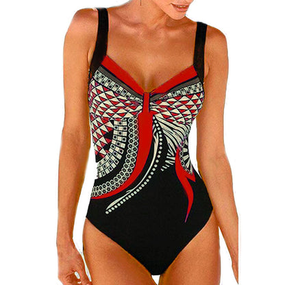 🩱🏊‍♀️2025 nový retro jednodielny plavkový kostým s potlačou【S-3XL】