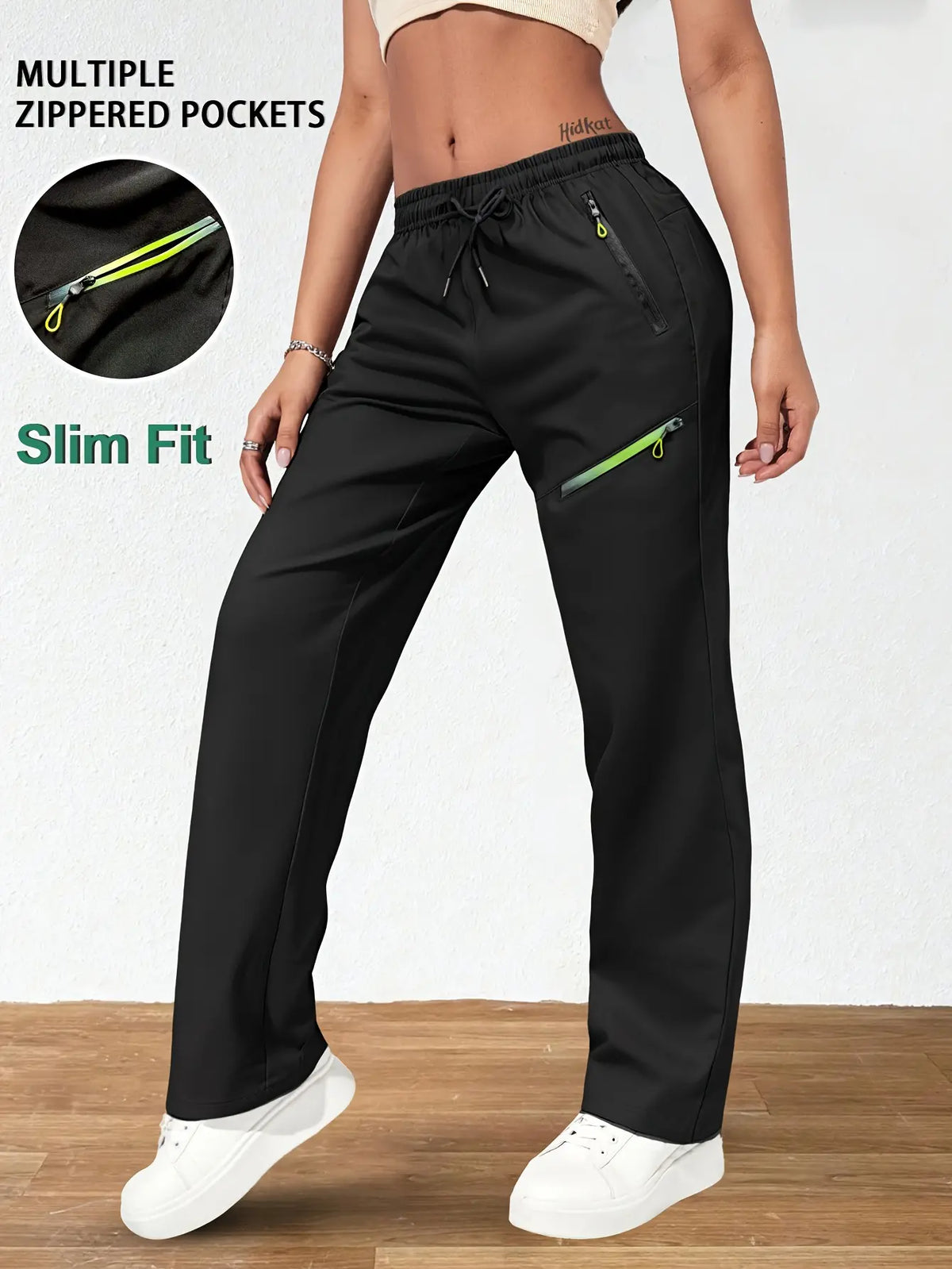 ⏳ 🔥 Pantalones cargo de mujer de pernera recta, con cintura elástica y 6 bolsillos, ideales para el trabajo, los viajes y el día a día 👖✨