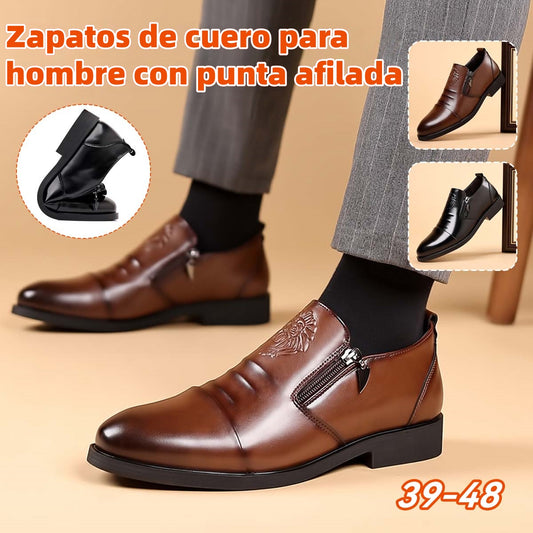 💥👞Descuento en Nuevos Productos【39-48】Zapatos de Cuero para Hombre con Estampado de León – Elegantes, Modernos y Perfectos para un Estilo Único