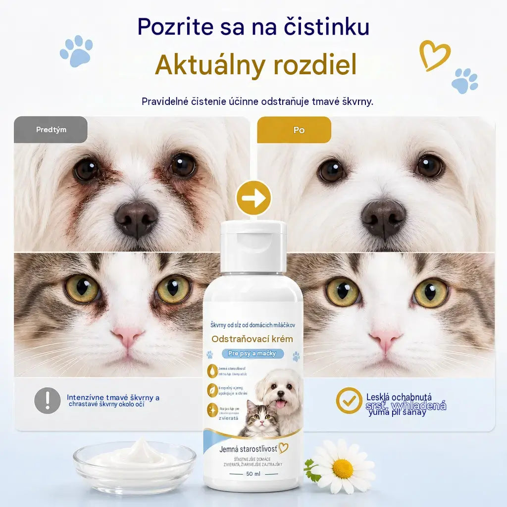 🐶Krém na odstránenie škvŕn od sĺz od domácich zvierat