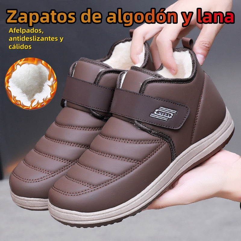 【50%OFF】【39-44】🔥2025 Nuevo estilo de invierno más zapatos de hombre impermeables y antideslizantes de terciopelo y cuero genuino engrosado