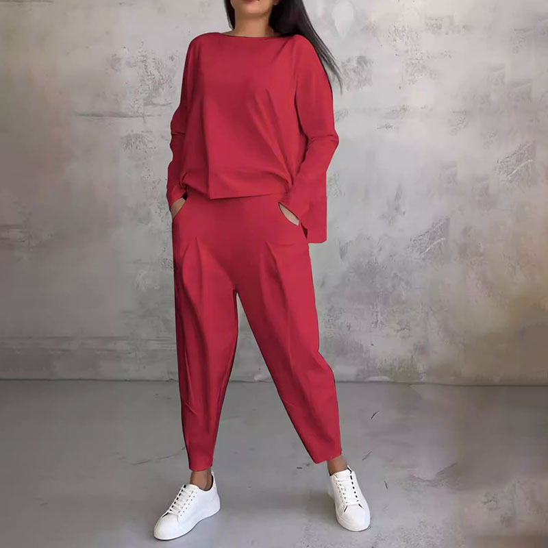 💖 Nueva promoción 50% de descuento, conjunto casual sencillo de algodón 2025 primavera-otoño, versátil para el día a día y el trabajo
