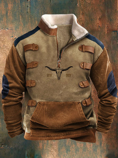 👕【35% ОТСТЪПКА】【S-4XL】2025 Есенно-зимен мъжки моден, топъл пуловер с дълъг ръкав и 3D щампа