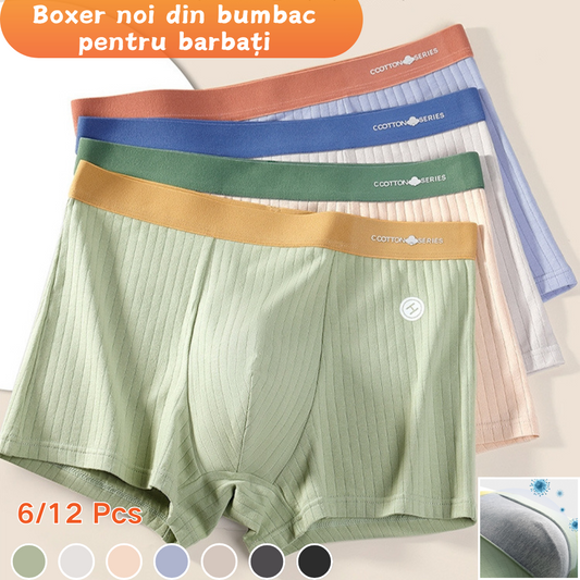 ⏳🩲🔥 (6 unidades) Boxers para hombre 100% algodón – Cómodos y transpirables, con cinturilla elástica y una sensación suave para una comodidad durante todo el día.