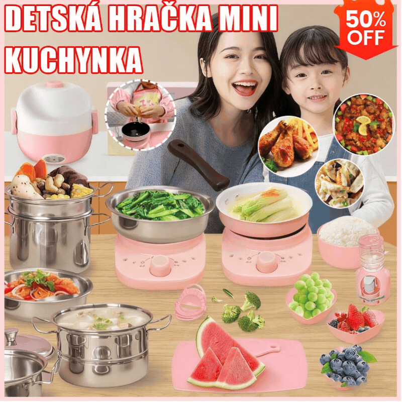 🎁【Najlepší darček pre deti - 50% popusta】🍳 Dječja mini kuhinja za igru – sigurna i edukativna igračka za kreativno učenje i beskrajnu igru kuhanja