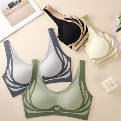😍【Пакет от 4】Безжичен сутиен от чист памук за жени – удобен, мек, дишащ и безшевен за комфорт през целия ден❤️【40-85 кг】