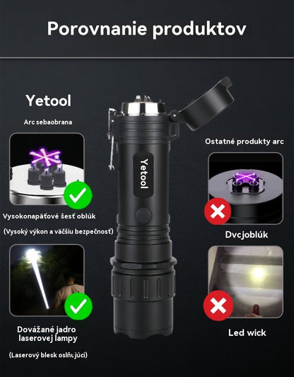 🎁【Najpredávanejšie nové produkty】 🔦 2 v 1 baterka na sebaobranu s oblúkom | Ochrana pred agresorom, nabíjateľná a viacúčelová! 🛡️💪