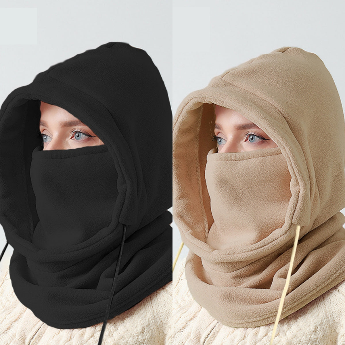 🧢🚵‍♀️【Kup 1, otrzymaj 1 gratis】🔥 Wielofunkcyjna kominiarka 3 w 1 z polaru – maska na twarz, ocieplacz na szyję i kaptur zimowy