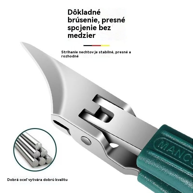 【Sada 3 kusov】✂️💅 Nový ultra ostrý šikmý nerezový kliešť na nechty s veľkým otvorom – Nezbytný nástroj na úpravu nechtov doma, s ozubeným prepínačom pre presné strihanie