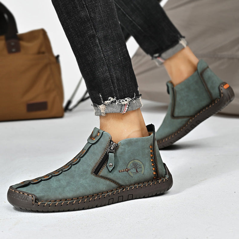 👞💥【38-48】Novinka Zima 2025: Pánske Martens topánky s podšívkou z kožušiny a zipsom – Teplé, pohodlné a štýlové na zimné dni!