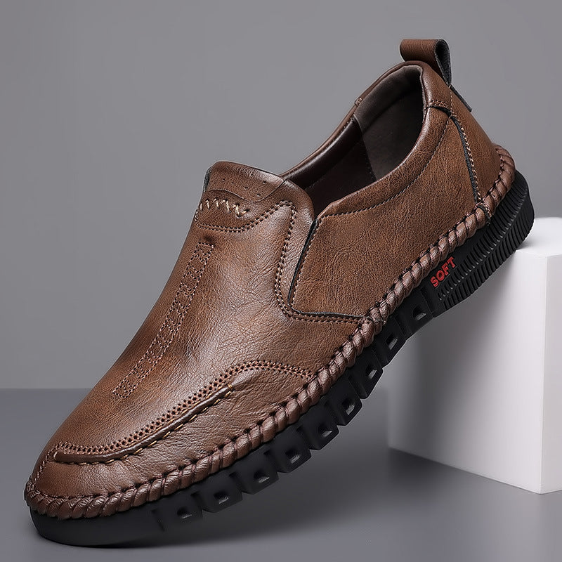 👞Obmedzená akcia 50%【39-44】Pánska športová obuv 2025, vyrobená z pravej kože, s mäkkou podrážkou, protišmyková a priedušná