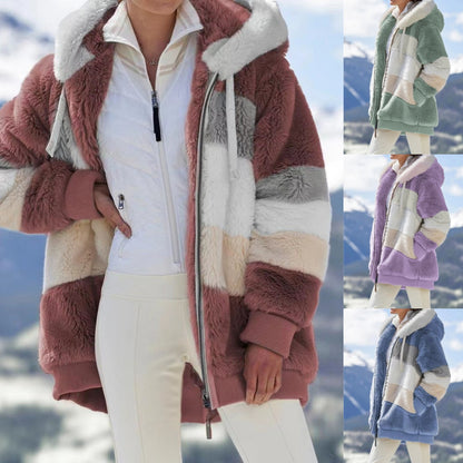 ☃️Limitovaná ponuka 35%❄️【S-5XL】Nová dámska zimná bunda 2025, hrubá s plyšovými pruhmi