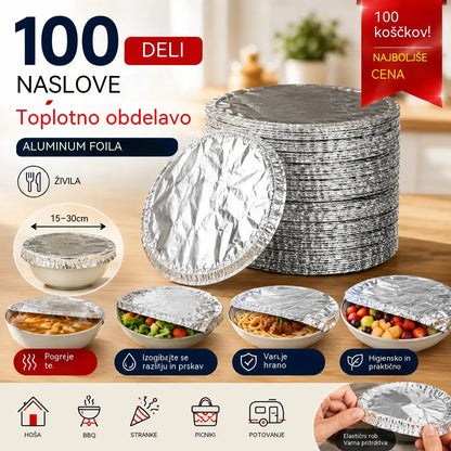 💥【100 kosov】🍎🔥 Izolacijski pokrov iz aluminijaste folije za živila
