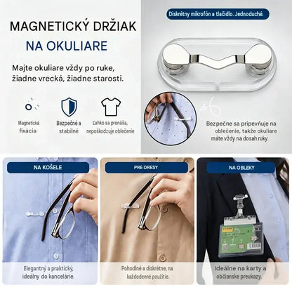 🧷🧲 Magnetický držiak na okuliare, univerzálny vešiak na okuliare pre čitateľov, okuliare s modrým svetlom a slnečné okuliare, už žiadne stratené okuliare