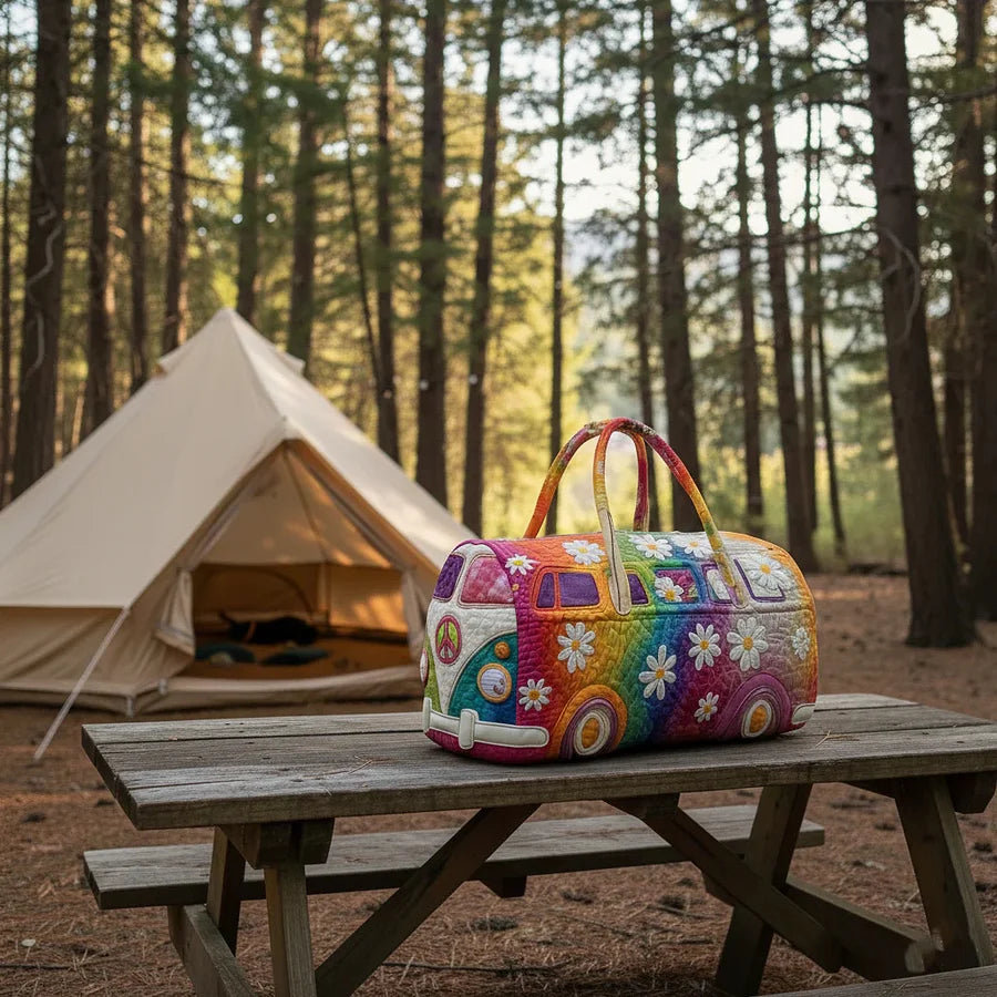 🔥【50% zľava】💥【(18x9x9) palcov】Cestovná taška Hippie Van s polstrovanou výstelkou, sú štýlové a majú veľkú kapacitu.