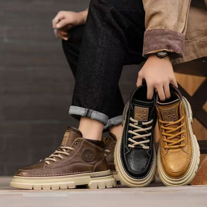 💪【Oferta especial por tiempo limitado】Botas altas retro para hombre estilo británico, otoño e invierno