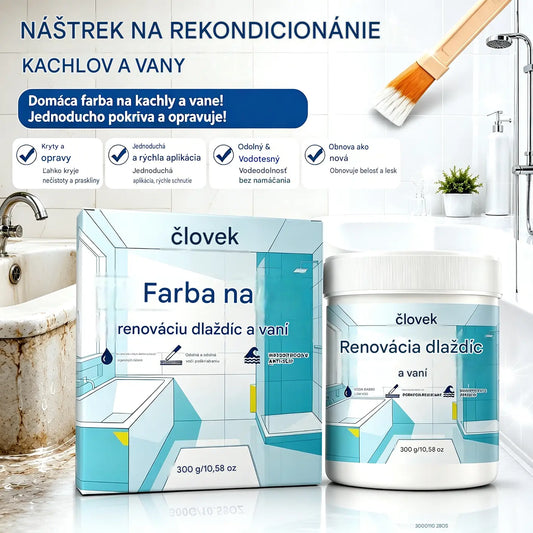 🔥Súprava farieb na vodnej báze na konečnú úpravu dlaždíc a vaní – štetec je súčasťou balenia