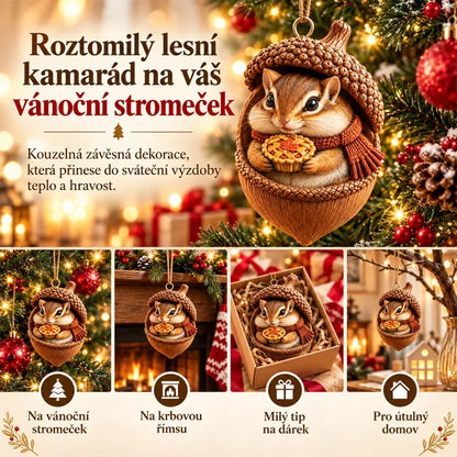 🎉【Kúpte 6 kusov a získajte 6 kusov zadarmo】🤩 🎁Nový 2D akrylový vianočný dizajn so zvieratami v tvare šišky