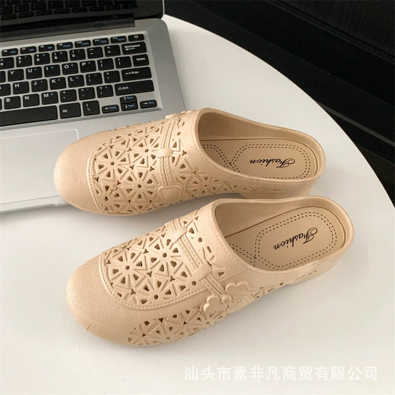 【36-41】Papuci cu jumătăți goale de stil nou cu baotou, pantofi la modă