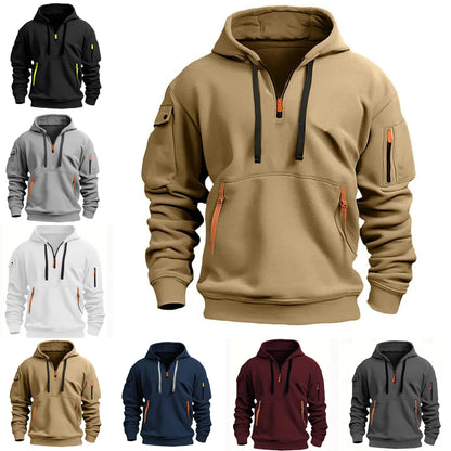 🔥😎【S-5XL】Sudadera con Cremallera y Capucha para Hombre – Estilo, Comodidad y Funcionalidad con Múltiples Bolsillos