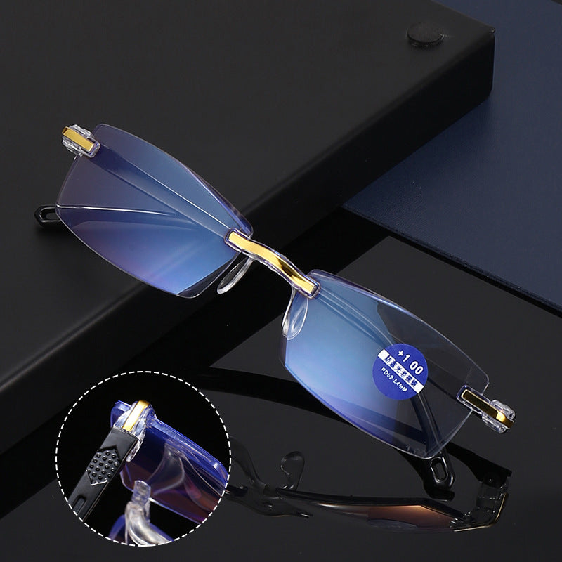 🧐【Kúpte 1 a dostanete 1 zadarmo】👓️Okuliare na čítanie, diamantom brúsené okraje, modré svetlo blokujúce oči