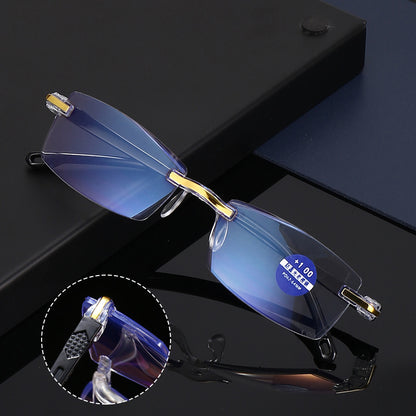 🧐【Kúpte 1 a dostanete 1 zadarmo】👓️Okuliare na čítanie, diamantom brúsené okraje, modré svetlo blokujúce oči