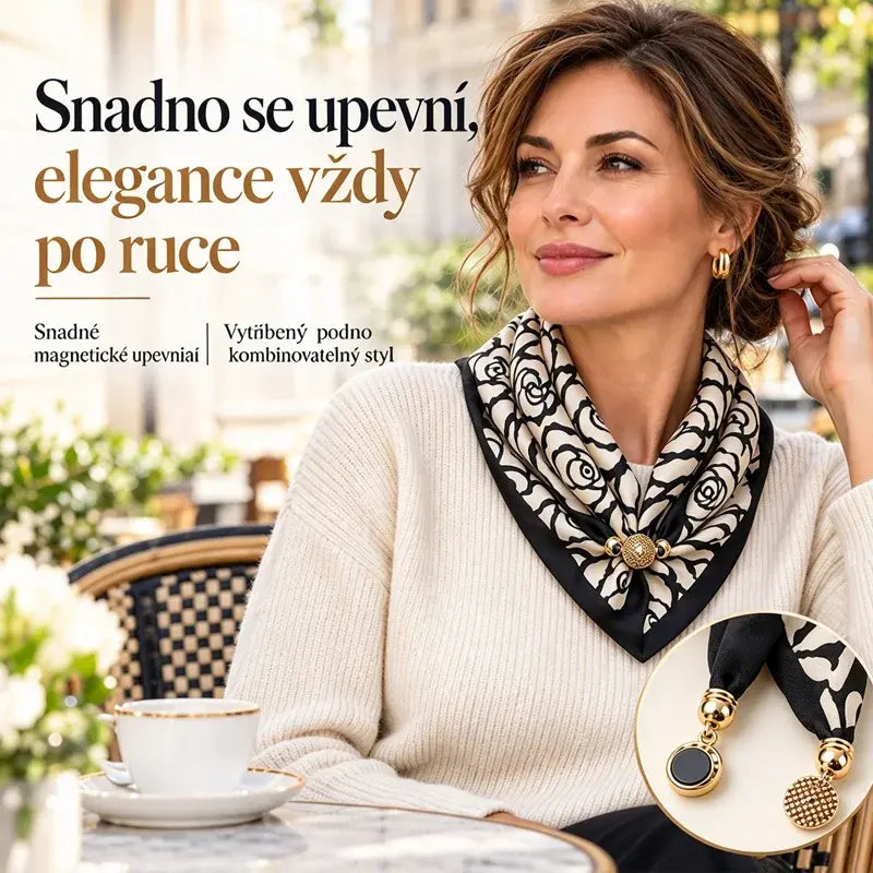 4-dielna súprava – 25 €✨Šál s magnetickým zapínaním