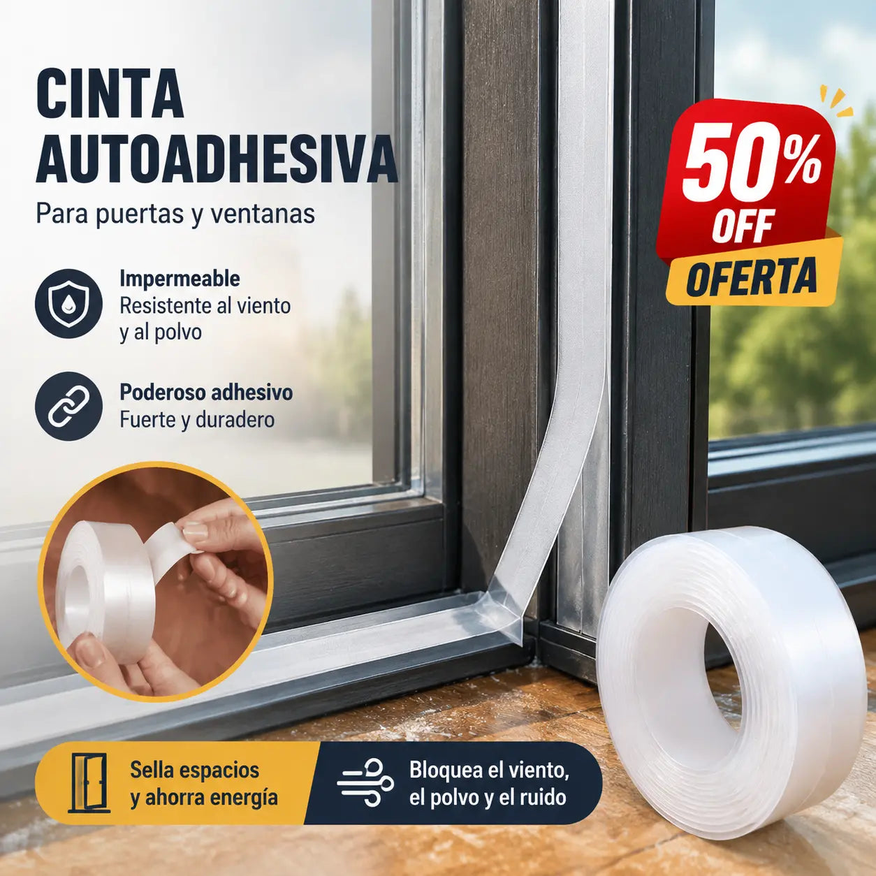 🚪 PVC tesniaca lišta na spodnú časť dverí – ochrana proti prachu a prievanu