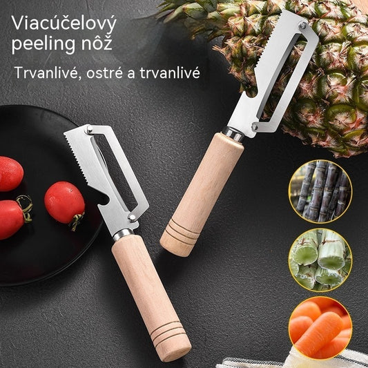 ✅Kúpte 1 a získajte 1 zadarmo 🧅🔪 Multifunkčná kuchynská škrabka: Šúpe, krája a otvára fľaše! 🔥【2 položky】