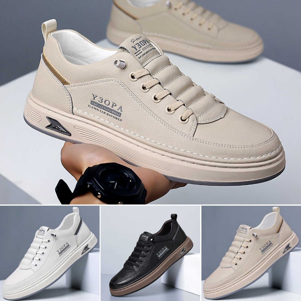 【39-44】2025 Męskie oddychające skórzane buty biznesowe casual
