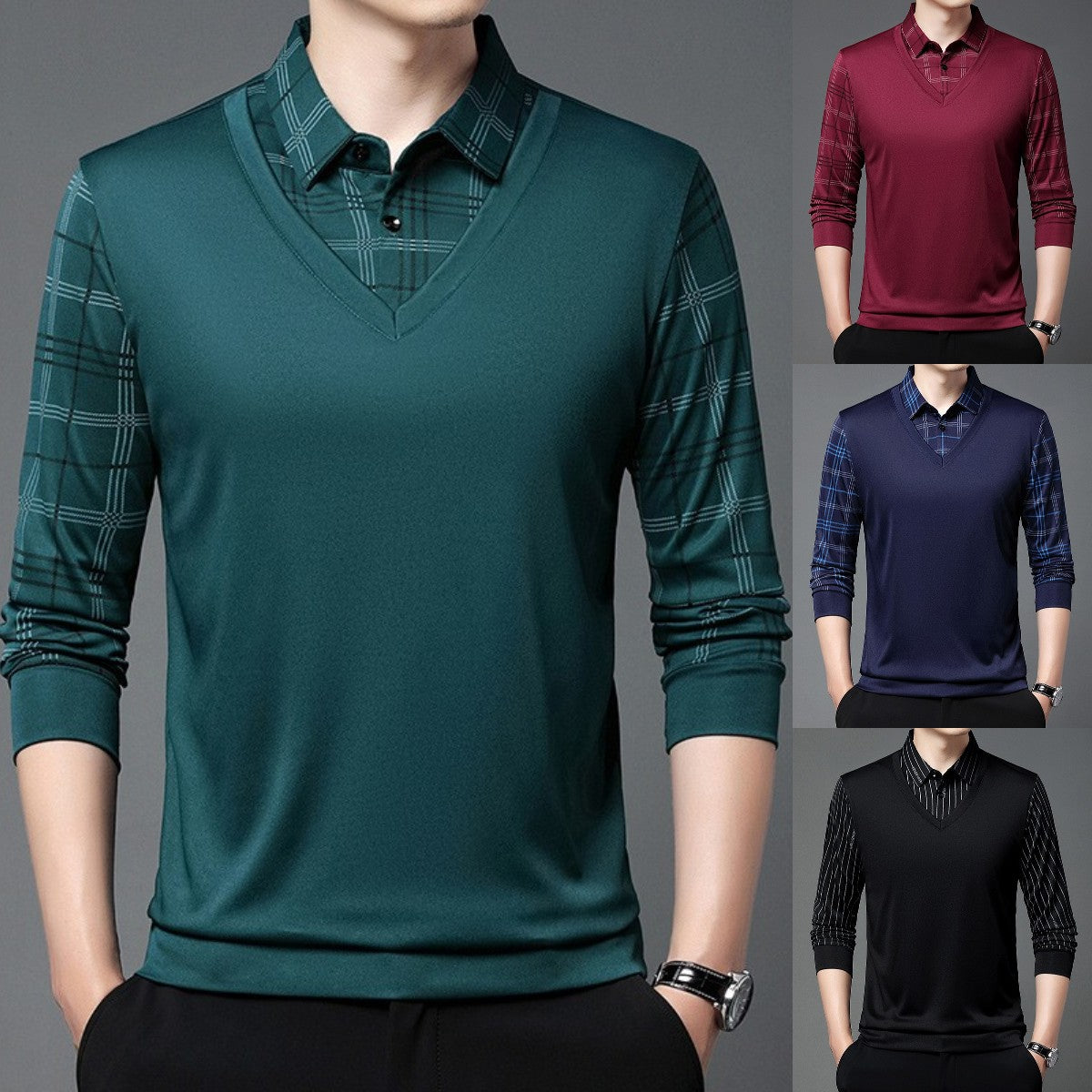 👔【Ofertă specială de toamnă】Polo de Manga Larga con Cuello Alto: Comodidad, Estilo y Calidez para el Hombre Moderno