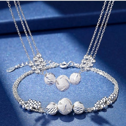 🔥【Kúp jeden, kamarát zdarma】🔥✨Ľahký a luxusný náhrdelník + náramok so šťastnými korálkami 