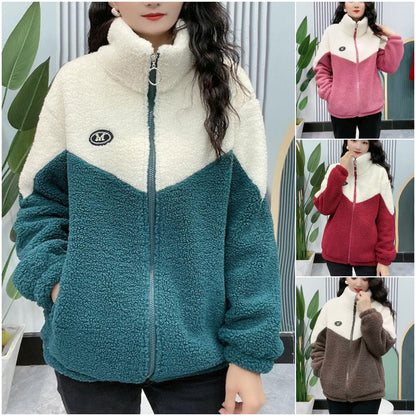 🔥【Zimske posebne ponudbe】🐏【M-4XL】Zimska flis jakna, bombažna jakna, ojačana bombažna jakna iz jagnječje volne, topla jakna