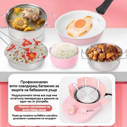 🎁【Най-добрият подарък за деца - 50% отстъпка】🍳 Детска мини кухня за готвене – безопасна и образователна играчка за креативно учене и безкрайна игра