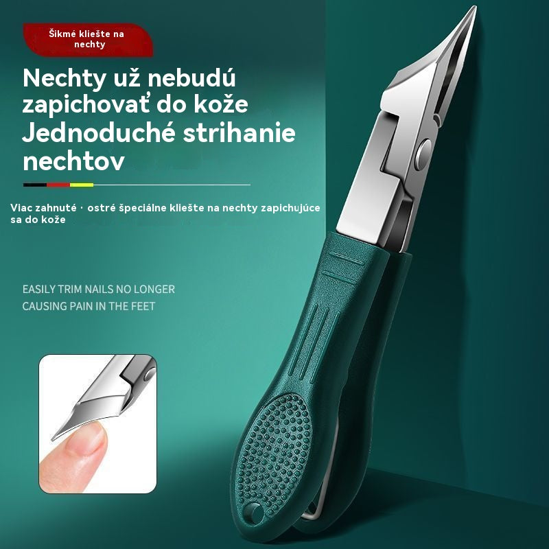 【Sada 3 kusov】✂️💅 Nový ultra ostrý šikmý nerezový kliešť na nechty s veľkým otvorom – Nezbytný nástroj na úpravu nechtov doma, s ozubeným prepínačom pre presné strihanie