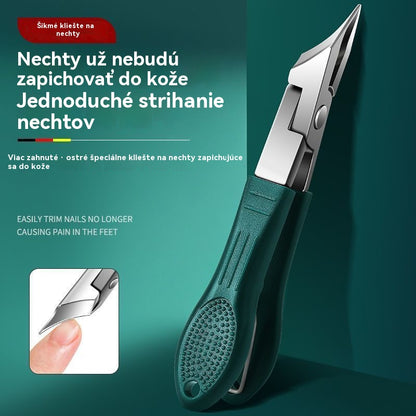 【Sada 3 kusov】✂️💅 Nový ultra ostrý šikmý nerezový kliešť na nechty s veľkým otvorom – Nezbytný nástroj na úpravu nechtov doma, s ozubeným prepínačom pre presné strihanie