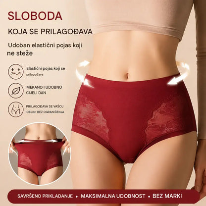 【5-dielna sada】【40-80 kg】Dámske vysoko elastické bezšvové čipkované nohavičky na kontrolu bruška, tvarovanie a zdvíhanie zadku – jeden kus od každej farby