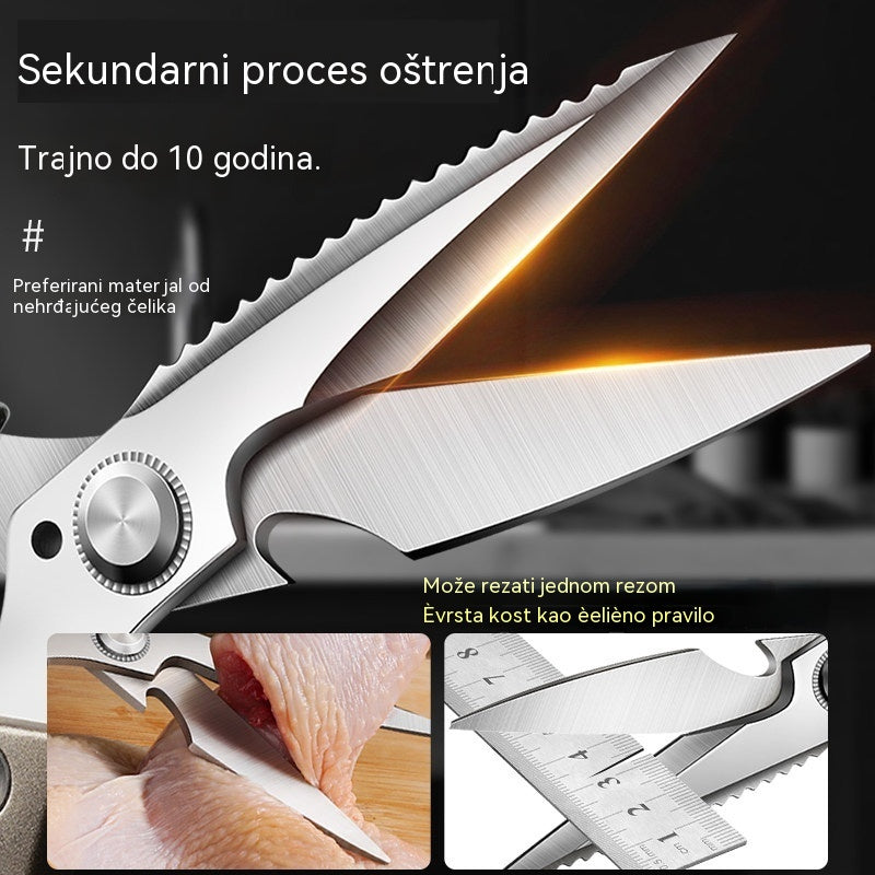 🔥Novo poboljšanje🍖 Višenamjenske kuhinjske škare visokih performansi – ergonomska protuklizna ručka za sigurno i udobno držanje. ✂️👨‍🍳