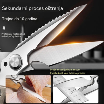 🔥Novo poboljšanje🍖 Višenamjenske kuhinjske škare visokih performansi – ergonomska protuklizna ručka za sigurno i udobno držanje. ✂️👨‍🍳
