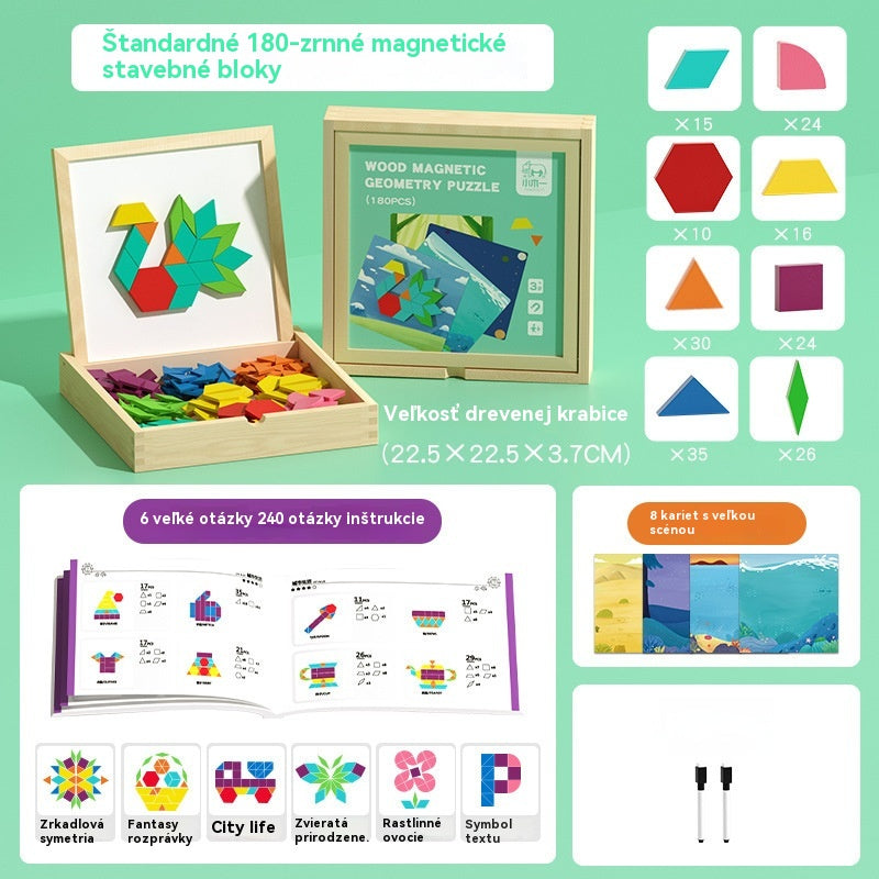 ✨【50% zľava】🧩Magnetická tangramová skladačka pre deti – rozvíja logiku, kreativitu a sústredenie, stovky kombinácií a nekonečná zábava