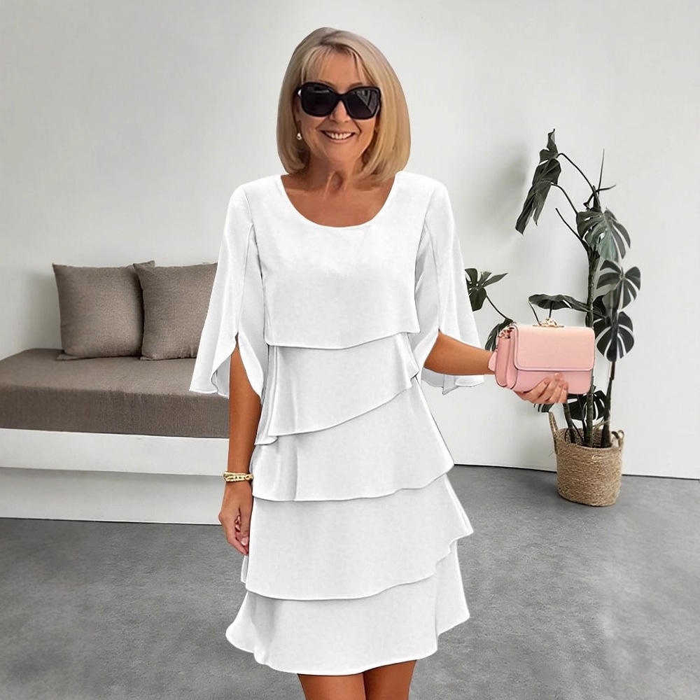 💃【S-3XL】🎁Elegantné vrstvené šaty s volánikovými rukávmi – bez námahy vytvorte štýlový vzhľad vhodný na všetky príležitosti💃