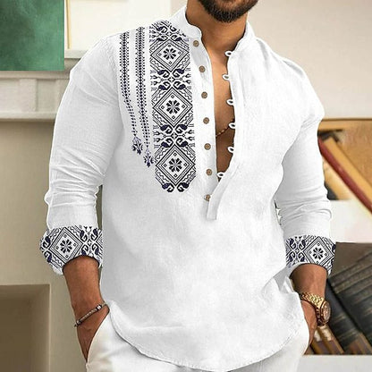 🏆🧥 Camisa moderna para hombre con cuello mao – diseño semiabierto, estilo casual y versátil para cualquier ocasión