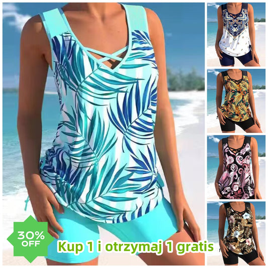 🩱【50% zľava】【S-5XL】🩱Dvojdielne plavky s etnickou potlačou - Voľný vrch zakrýva nedokonalosti a poskytuje maximálne pohodlie pri nosení. 🌊
